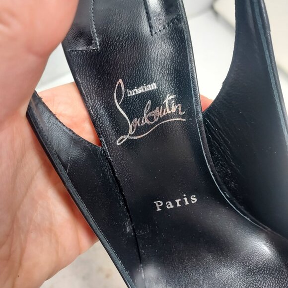 Christian Louboutin Black Strappy Condora Leather Heel Shoe - Picture 5 of 12